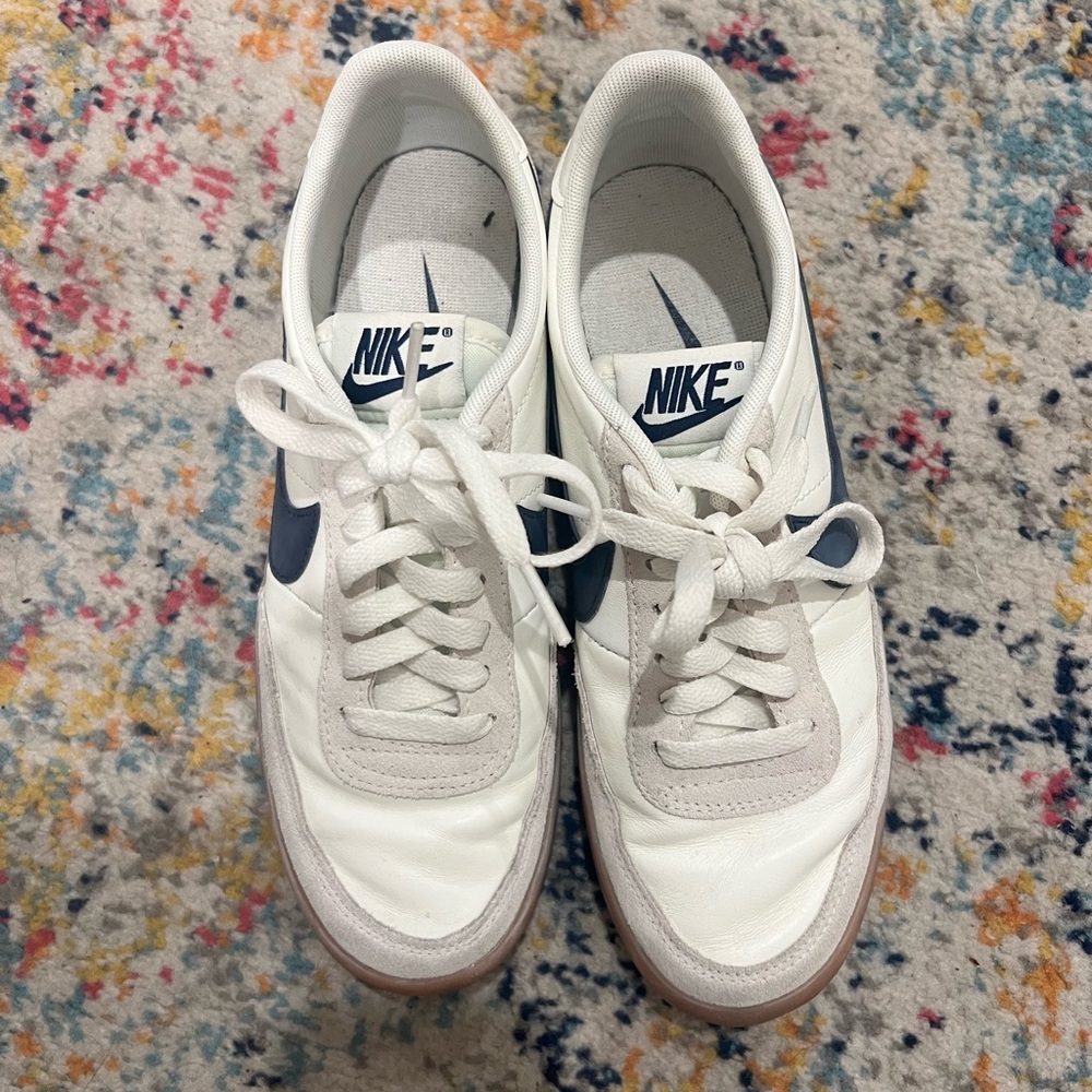 Nike White and Blue Court Shoes